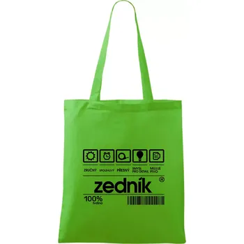 Nákupní taška Čárový kód zedník - Taška bavlněná - 42 x 38 cm ( Apple Green )