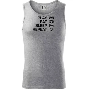 Play Eat Sleep Repeat game - Tílko pánské Core - 2XL ( Tmavě šedý melír )