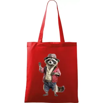 Nákupní taška Mýval v košili - Taška bavlněná - 42 x 38 cm ( Červená )