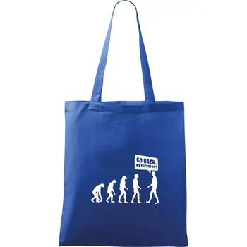 Nákupní taška Evoluce Go back - Taška bavlněná - 42 x 38 cm ( Královská modrá )