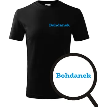 Chlapecké oblečení Černé dětské tričko Bohdanek - dětské tričko se jménem - barva černá - velikost 8let