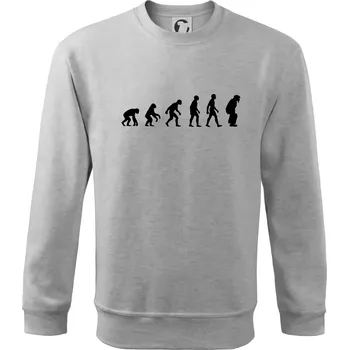 Chlapecké tričko Evoluce baseball chytač - Mikina Essential dětská - 158 cm/12 let ( Světlešedý Melír )