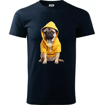 Pánské tričko Mops v mikině - Triko extra velké (5-8XL) - 6XL ( Námořní modrá (velmi tmavá - téměř černá) )