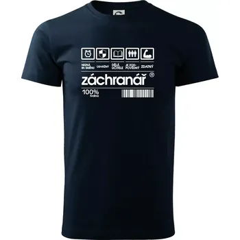 Čárový kód záchranář - Triko extra velké (5-8XL) - 6XL ( Námořní modrá (velmi tmavá - téměř černá) )