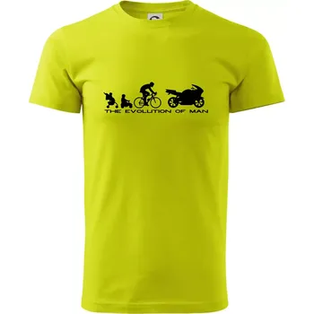 Evolution of man (supersport) - Klasické pánské triko vyšší gramáže - S ( Limetková )