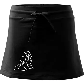 Dámská sukně Geometrie lední medvěd na ledu - Sportovní sukně - two in one - XL ( Černá )