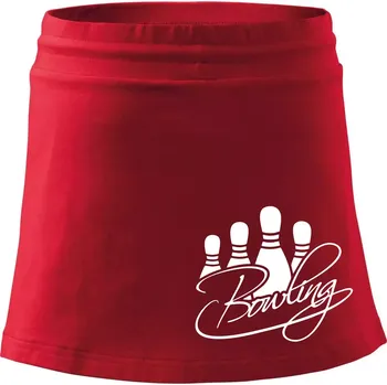 Dámská sukně Bowling kuželky - Sportovní sukně - two in one - S ( Červená )