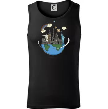 Cesta kolem světa - Tílko pánské Core - XL ( Černá )