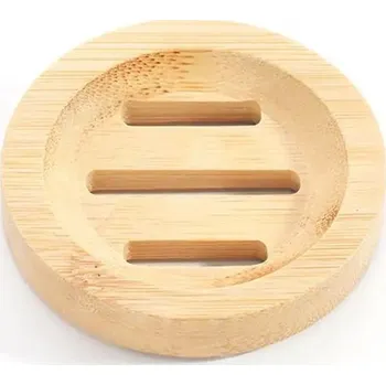 Mýdlenka Dřevěná bambusová mýdlenka do koupelny | mýdlenka, koupelnový držák - A