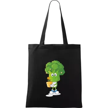 Nákupní taška Brokolice zahrádkář - Taška bavlněná - 42 x 38 cm ( Černá )