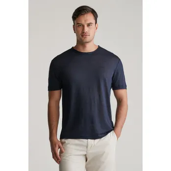 Pánské tričko TRIČKO GANT LINEN SS TSHIRT EVENING BLUE