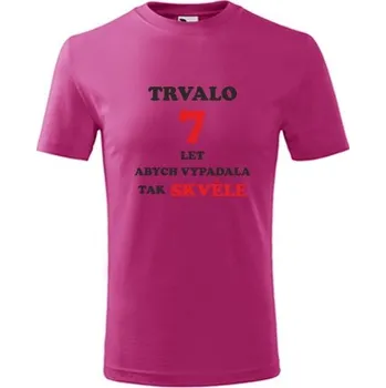 Chlapecké tričko Purpurové dětské tričko trvalo 7 let - dárek pro 7 letou holčičku - barva purpurová - velikost 10let