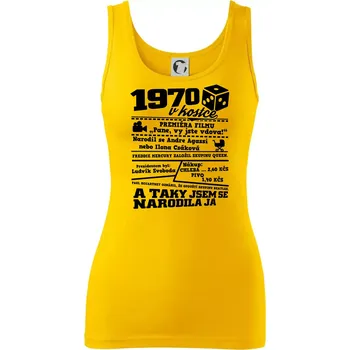 Dámské tričko 1970 v kostce - Dámské tílko - XL ( Žlutá )