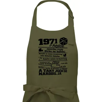 Kuchyňská zástěra 1971 v kostce - Pánská zástěra na vaření - Univerzální velikost ( Khaki )