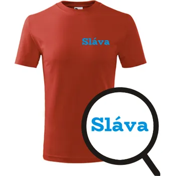 Chlapecké oblečení Červené dětské tričko Sláva - dětské tričko se jménem - barva červená - velikost 8let