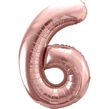 Balónek 2339_6gr FÓLIOVÝ BALÓNEK ČÍSLICE 6 ZLATÁ RŮŽOVÁ 100cm RŮŽOVÉ ZLATO ŠEST ŠESTKA