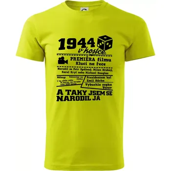 1944 v kostce - Klasické pánské triko vyšší gramáže - M ( Limetková )