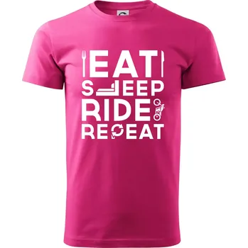 Pánská móda Eat sleep ride moto - Klasické pánské triko vyšší gramáže - 2XL ( Purpurová )