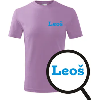 Chlapecké tričko Fialové dětské tričko Leoš - dětské tričko se jménem - barva fialová - velikost 8let
