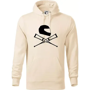 Pánská mikina Silniční helma / berle - Mikina pánská Cape s kapucí - M ( Mandlová )