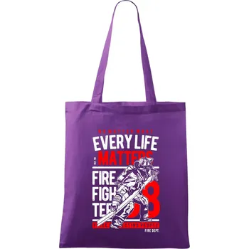 Nákupní taška Every Life Matters - Taška bavlněná - 42 x 38 cm ( Fialová )