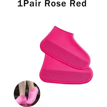 Cyklistické návleky Voděodolné silikonové návleky proti skluzu | návleky, obaly na boty - 1 pár růžovočervených , L(40-44)