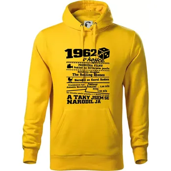 Pánská mikina 1962 v kostce - Mikina pánská Cape s kapucí - L ( Žlutá )