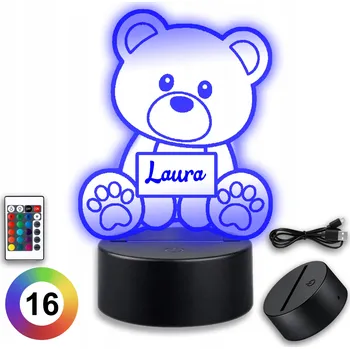 Lampička Noční lampa Koala Wood, vícebarevná