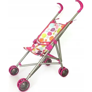 Kočárek pro panenku RŮŽOVÝ KOČÁREK PRO PANENKY MEDVÍDKY SKLÁDACÍ S DEŠTNÍKEM