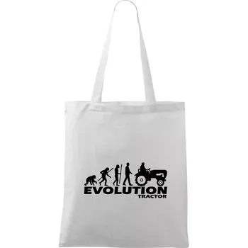 Nákupní taška Evoluce traktor - Taška bavlněná - 42 x 38 cm ( Bílá )