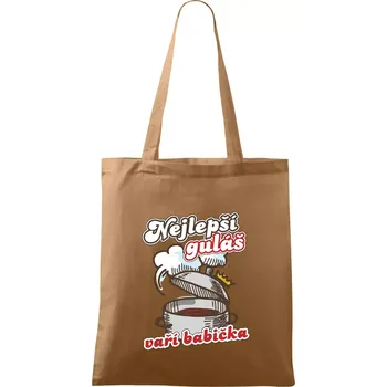 Nákupní taška Nejlepší guláš vaří babička - Taška bavlněná - 42 x 38 cm ( Cappuccino )