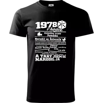 Pánské tričko 1978 v kostce - Triko extra velké (5-8XL) - 7XL ( Černá )