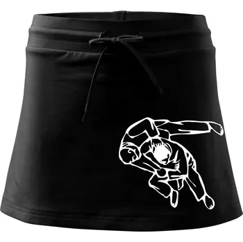 Dámská sukně Judo nápis + postavy - Sportovní sukně - two in one - M ( Černá )