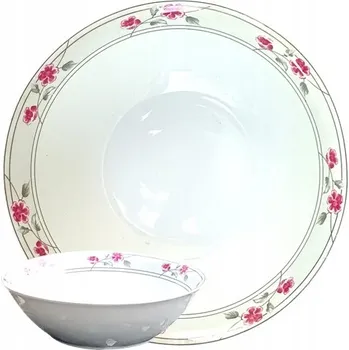 SALÁTOVÁ MÍSA 23 CM RŮŽE PLATINOVÁ KERAMICKÁ MISKA HLUBOKÁ