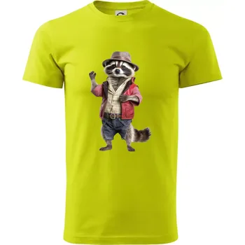 Mýval v košili - Klasické pánské triko vyšší gramáže - M ( Limetková )