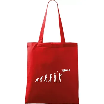 Nákupní taška Evoluce modeláře - Taška bavlněná - 42 x 38 cm ( Červená )