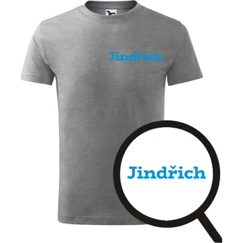 Chlapecké tričko Šedé dětské tričko Jindřich - dětské tričko se jménem - barva šedá - velikost 6let