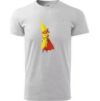 Banán superman - Triko extra velké (5-8XL) - 6XL ( Světlešedý Melír )