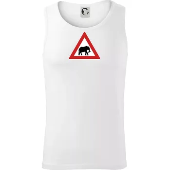 Dopravní značka - Pozor slon - Tílko pánské Core - XL ( Bílá )