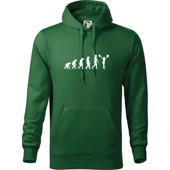 Pánská mikina Evolution cheerleading - roztleskávačka - Mikina pánská Cape s kapucí - M ( Lahvově zelená )