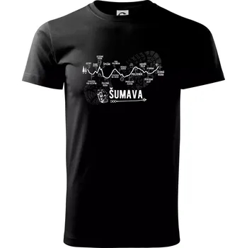 Profil Šumava - Klasické pánské triko vyšší gramáže - M ( Černá )