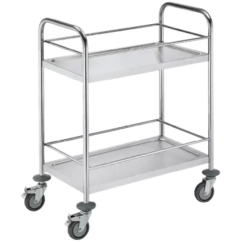 MOBILE 25 vozík 2-policový s ohrádkou, 810x710x410 mm, nerez