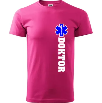 Pánská móda Hvězda života - doktor - Klasické pánské triko vyšší gramáže - XS ( Purpurová )