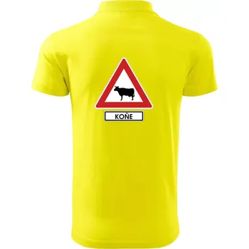 Pánská košile Dopravní značka - Pozor koně / kráva - Polokošile pánská Pique Polo 203 - 5XL ( Citrónová )