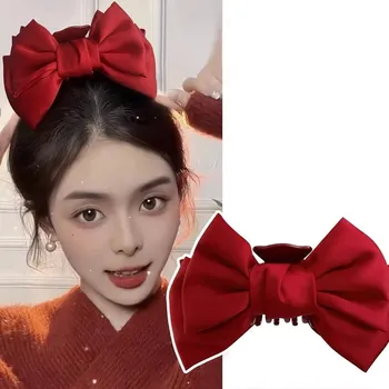 Mašličkový skřipec pro elegantní účes | ozdoba do vlasů, skřipec do vlasů - Červený