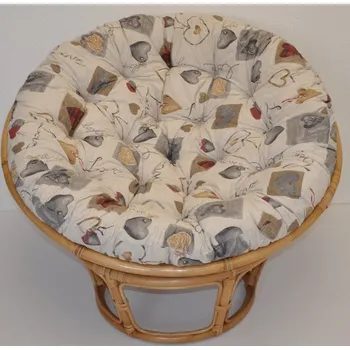 Křeslo Axin Trading s.r.o. Ratanový papasan 100 cm medový polstr motiv srdce LOVE