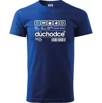 Čárový kód důchodce - Triko extra velké (5-8XL) - 6XL ( Královská modrá )