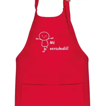 Kuchyňská zástěra Mě nerozhodíš - Dětská zástěra na vaření - Univerzální velikost ( Červená )