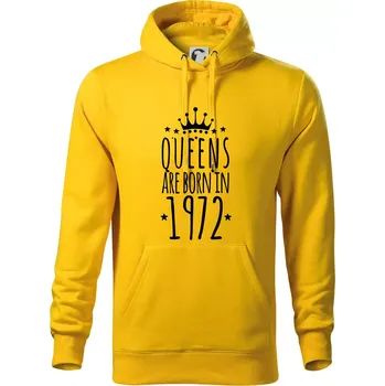Pánská mikina Queens are born in 1972 - Mikina pánská Cape s kapucí - XL ( Žlutá )