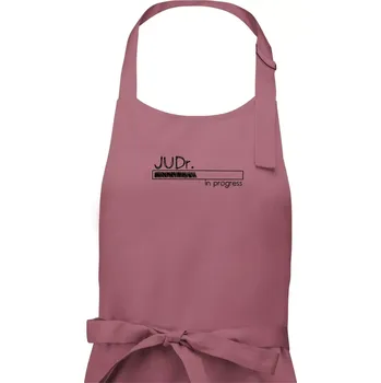 Kuchyňská zástěra In progress titul JUDr. doktor/ doktorka práv - Pánská zástěra na vaření - Univerzální velikost ( Starorůžová )